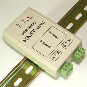 USB Relay Controller - Two Channels with clips for DIN mount rail