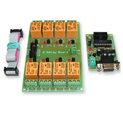 RS232 Serial COM controlled Eight Channel Relay Board - 12V, PCB